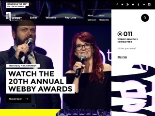 Screenshot sito: Webby Awards