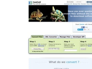 Screenshot sito: Zamzar