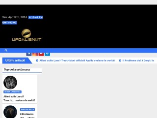 Screenshot sito: Ufo e Alieni nuove rivelazioni