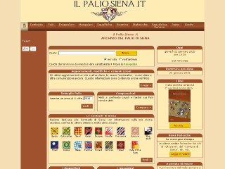 Screenshot sito: Il Palio di Siena