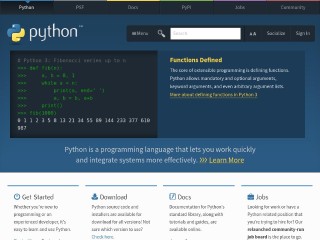 Screenshot sito: Python.org