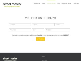 Screenshot sito: Streetmaster Verifica Indirizzo