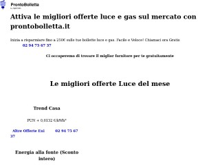 Screenshot sito: Prontobolletta.it