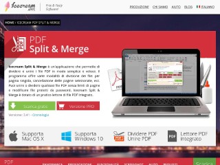 Screenshot sito: Icecream PDF Split & Merge 