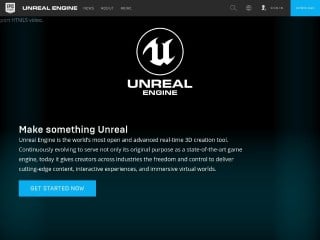 Screenshot sito: Unreal Engine