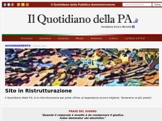 Screenshot sito: Il Quotidiano della PA