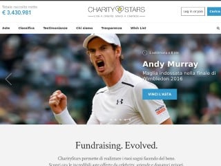 Screenshot sito: CharityStars