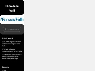 Screenshot sito: Ecodellevalli.tv