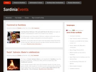 Screenshot sito: Sardinia Events