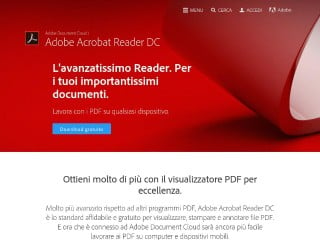 Screenshot sito: Adobe Reader
