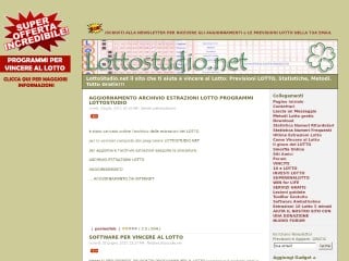 Screenshot sito: Lottostudio.net