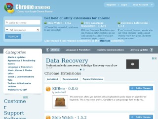 Screenshot sito: ChromeExtensions