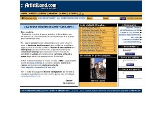 Screenshot sito: Artistiland.com