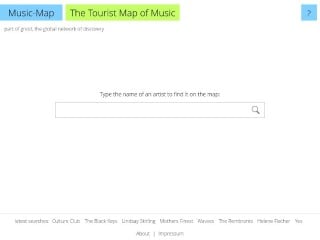 Screenshot sito: Music Map