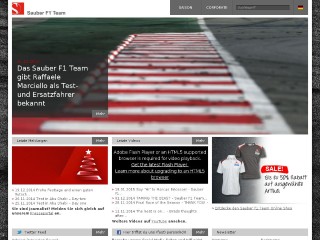 Screenshot sito: Sauber F1