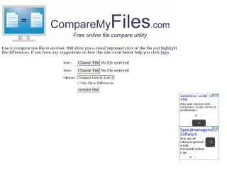 Screenshot sito: CompareMyFiles