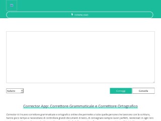 Screenshot sito: Corrector App