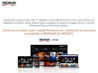 Screenshot sito: Mediaset Premium