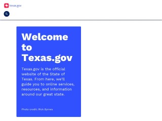 Screenshot sito: Texas.gov