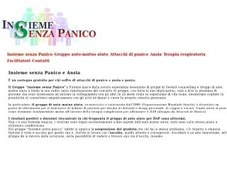 Screenshot sito: Insieme senza Panico