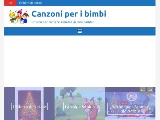 Screenshot sito: Canzoni per i bimbi