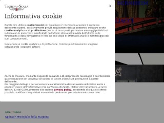 Screenshot sito: Teatro alla scala