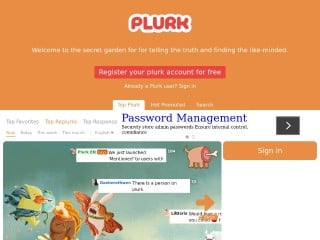 Screenshot sito: Plurk