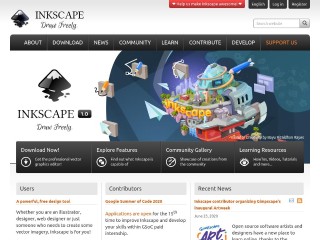 Screenshot sito: Inkscape