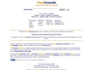 Screenshot sito: Find Sounds
