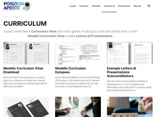 Screenshot sito: Posizioni Aperte curriculum