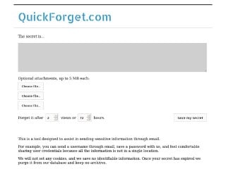 Screenshot sito: Quickforget