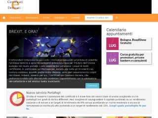 Screenshot sito: Certificati e Derivati