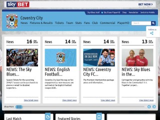 Screenshot sito: Coventry City