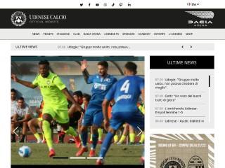 Screenshot sito: Udinese
