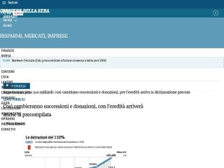 Screenshot sito: Corriere Economia