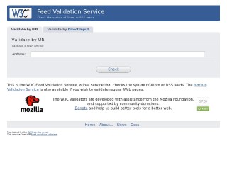 Screenshot sito: Feed Validation Service