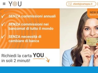 Screenshot sito: Advanzia Bank - Carta YOU