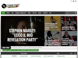 Screenshot sito: Reggae.it