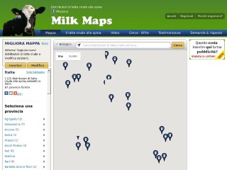 Screenshot sito: Milk Maps