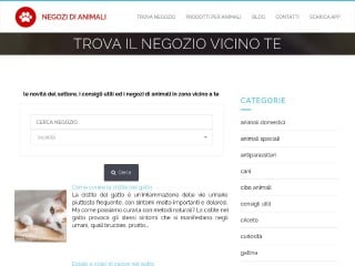 Screenshot sito: Negozio animali