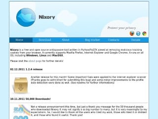 Screenshot sito: Nixory
