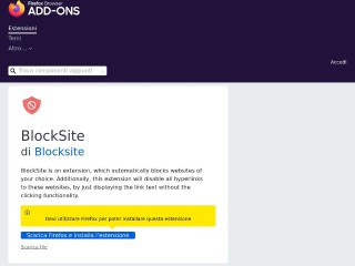 Screenshot sito: Blocksite
