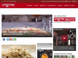 Screenshot sito: Gambero Rosso