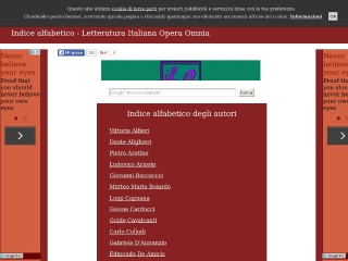 Screenshot sito: Letteratura Italiana OperaOmnia