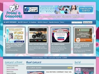 Screenshot sito: Premi e Concorsi