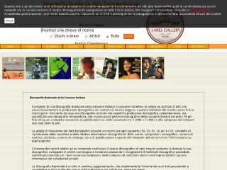 Screenshot sito: Discografia Canzone Italiana