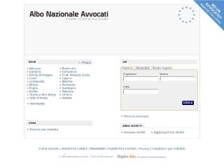 Screenshot sito: Albo Nazionale Avvocati