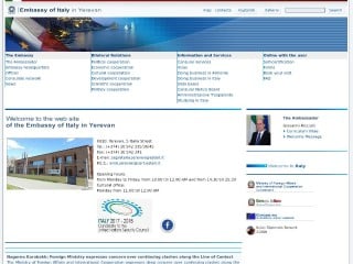 Screenshot sito: Ambasciata italiana in Armenia