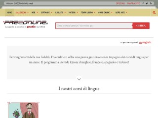 Screenshot sito: Corsi di lingue online