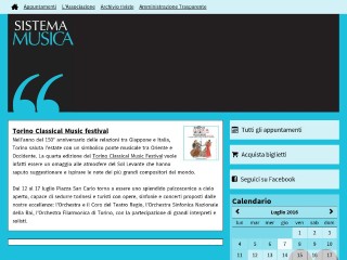 Screenshot sito: Sistema Musica